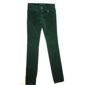 New J Brand Jean Velvet Womens Dark Green 25 Pencil Leg Cord Corduroy Tall